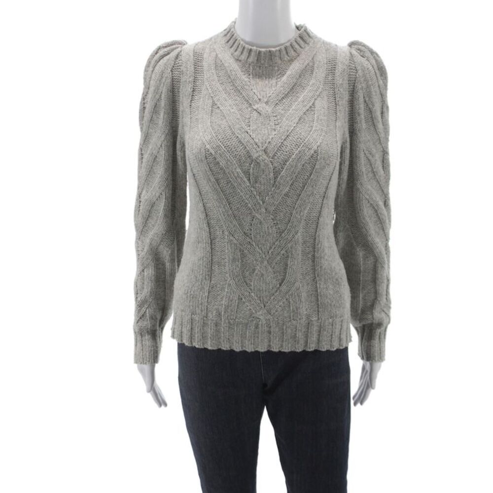 La Vie Womens Pullover Sweater Gray Crew Neck Long Sleeve Size L